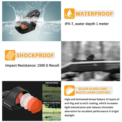FOCUHUNTER 1X26mm Low-Power Consumption Red Dot Device Motion-Awaken Reflex Alignment Component for Field