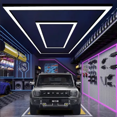 Customized Rectangle Commercial Lighting Decorative Supermarket Office Suspended Aluminum Pendant Led Linkable Linear Lights
