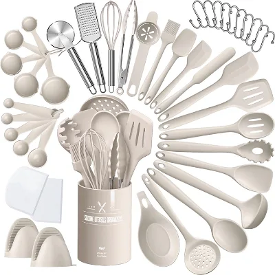 Silicone Kitchenware 43-piece Cutter Combination Set Cooking Utensils Stainless Steel Silicone Knife Set With Storage