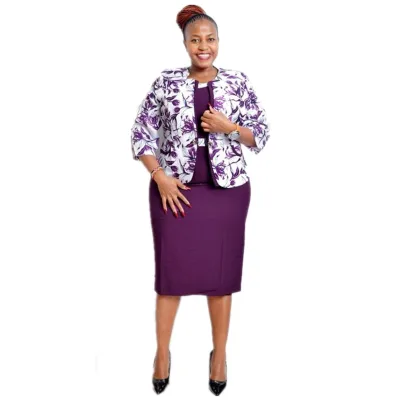 Latest Design African Dresses With Coat Plus Size Dresses With Jacket