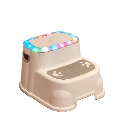 Detachable Double Step Lion-Design Plastic Toilet Stool Toddlers Potty Training Light Feature Product Baby Bath