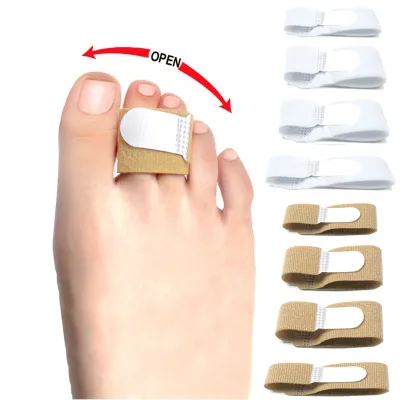 Finger Fabric Hammer Toe Corrector, Broken Toe Protectors Taped Wraps, Hammertoe Straightener, Toe Splint for Crooked Toes