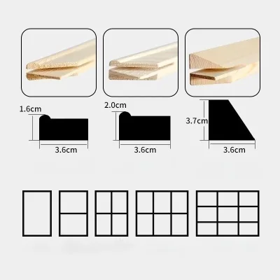 Factory Wholesale Custom Size Wooden Canvas Stretcher Bars DIY Blank Inner Frames for Paintings