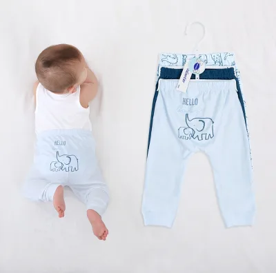 Wholesale Autumn Newborn Pure Cotton Knitted Three-piece PU Coated Breathable European American Style Instagram