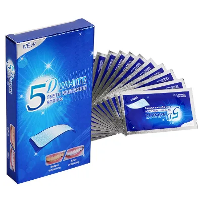 Hot Selling Dental Bleaching Strips Private Label Advanced Non Peroxide 5D Teeth Whitening Strips