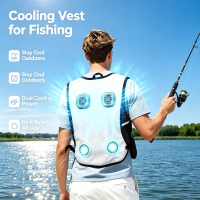 Fan Jacket Air Conditioning Suit ,Cooling Vest for Men,Summer Outdoor Clothing with Fan Cool Jacket Vest