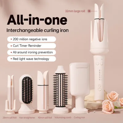 Automatic Three-in-One Hair Curling Iron Negative Ion Multi-function Volume Size LED Temperature Gentle Hair