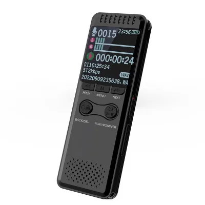 Black 32GB Digital Voice Recorder Professional Noise Reduction Long Battery Metal Case One-key Recording Portable MP3 Player