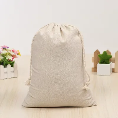 Factory Direct Store Draw Rope Bag Drawstring Canvas Gift Bag Cotton Canvas Bean Bags