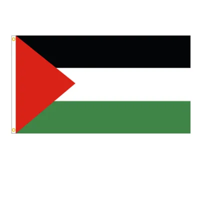 Hot Sale Custom logo 90*150cm 75D Polyester National Flag of Palestine Red Black for Promotional Display.