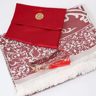 Islamic Eid Mubarak Muslim Prayers Portable Pray Mat with 99 Tasbih Combination Set for Ramadan Holiday Gift