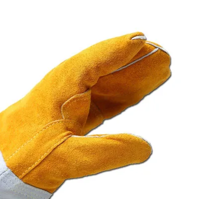 MIG and Stick Welding Thicker Sheepskin Grain Leather and Cow Split Welding Gloves Anti-cut Sewing Durable Leather Work Gloves