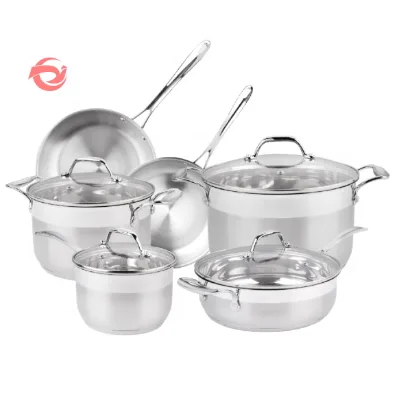 Customizable Kitchen Cookware Pots Glass Lid Cast Iron Aluminum Cookware Set