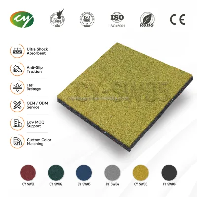 Kindergarten Playground Gym Rubber Flooring Park Eco-Friendly Shock Absorption Non-Slip Wear-Resistant Easy Outdoor Rubber Mat