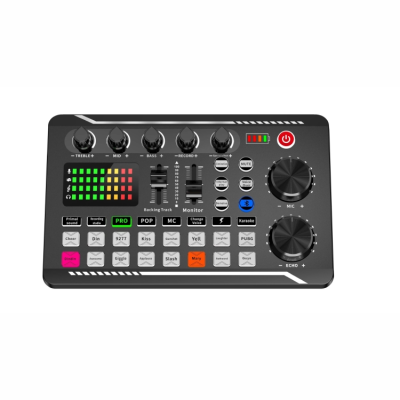 Portable F998 Live Sound Card 16 Sound Effects Noise Reduction Mixers Sound Card