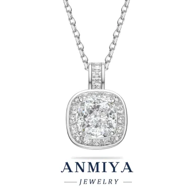 Square Halo Style Elegant Pendant for Women, Perfect Gift for Anniversary or Birthday