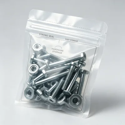 MOQ 100,Free Sample,Custom Printed LogoThree Side Bag for Screws Bolts Hardware Packaging
