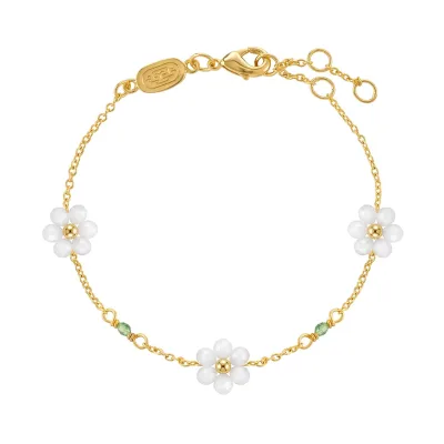 CHICNNA Wholesale 925 Silver 14K Gold Vermeil Crystal Camellia Bracelet Personalized Unique Jewellery Girl's Graduation Gift