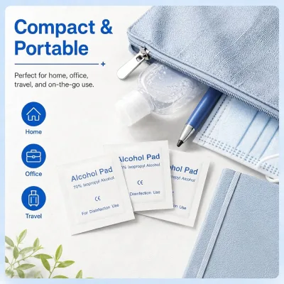 Nonwoven Alcohol Pads, 70% Concentration, Tear-Proof & Lint-Free During Wiping