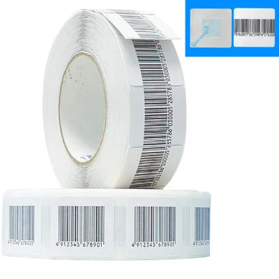 (1000pcs/roll) Barcode Security System Anti-theft Tag RF 4*4cm Barcode Soft Sticker 8.2 MHz EAS Security Anti-theft Label