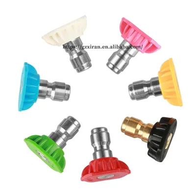 China High Quality 7pcs/Set 0/15/25/40 Degree Metal 1/4 Quick Plug Fan-Shaped High Pressure Car Wash Water Gun Nozzle