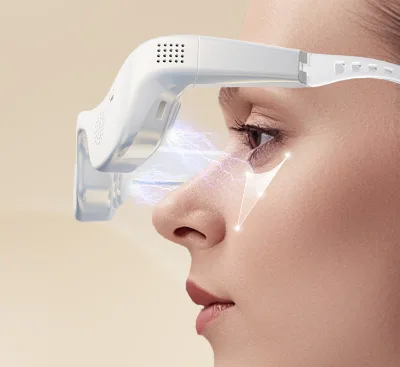7-Light Rechargeable Eye Massager Under-Eye Mask Radio Frequency Eye Care for Dark Circles & Eye Bags Home & Office Use