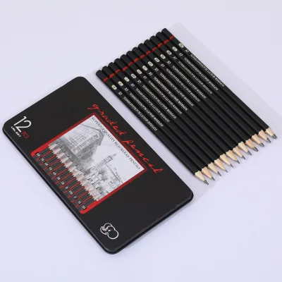 2H-8B Sketch Pencil 12-Piece Tin Box Set Model 967 Cross-Border Exclusive Beginners Life Drawing Quick Sketching Drawing Pencils