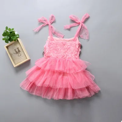 Fashion Cut Sleeveless Rose Cheap Flower Baby Girl Dress