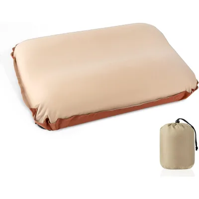 Custom Design Color and Logo Portable Memory Foam Cushion Folding Travel Inflatable Pillow Camping Inflatable Pillow