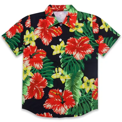 High Quality Custom Hawaiian Shirt Mens Printed Mens Button Down Shirt Cardigan Men's Beachwear