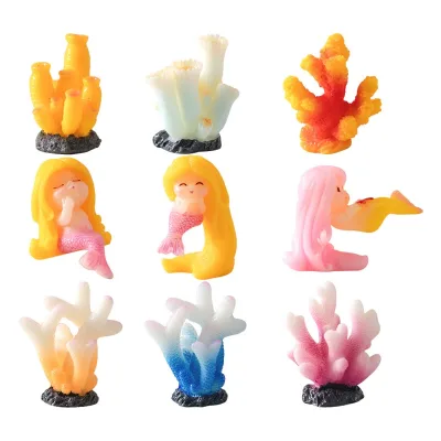 Mini Coral Ornament Resin Starfish Shell Decorations Miniature Moss Landscape DIY Coral Plant Aquarium