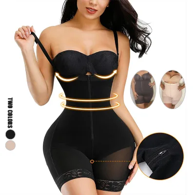 Best Seller Compression Columbian High Waist Bodysuits Zipper Crotch Women Shapewear Compression Girdles Brazilian Butt Lift