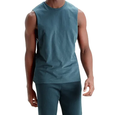 Hemp Organic Cotton tank Tops Men Custom Men's Tank Round Collar Mens Shirts Loose Yoga Tank Top Gyms Wear Clothing