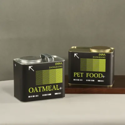 Factory Luxury Rectangle Metal Cans Square Metal Box Tin Boxes Metal Tin Containers for Pet Food Packaging