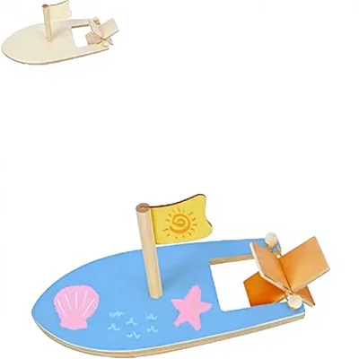 10-Piece Paint & Decorate DIY Handmade Wooden Sailboat Craft Kit-Back to School Project