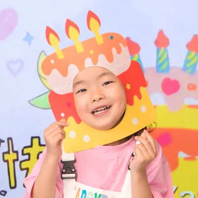 Cake Head Hat Funny Selfie Prop Decorative Mask Birthday Cake Hat Party Birthday Dress up