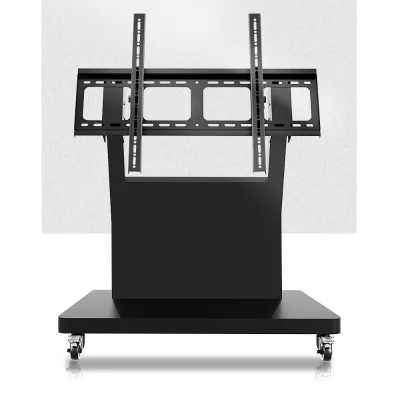 HILLPORT Tv Cart Versatile Compact Steel Height Adjustable Mobile TV Cart With Shelf Stage Trolley