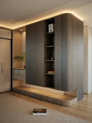 Custom Entryway Foyer Bedroom Cabinet Panel Wood Customizable Furniture Laminated Board Traditional Design Household Livingroom