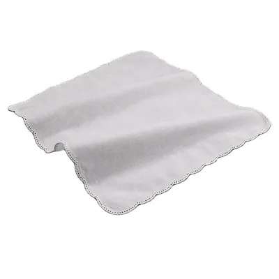C004: White Cotton Picot Lace Handkerchief Scalloped Edge Women/ladies Wedding Handkerchief