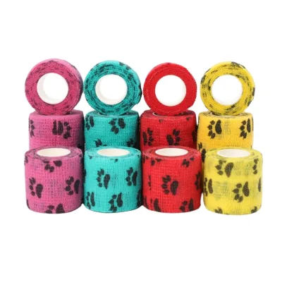 Tattoo veterinary nonwoven cohesive elastic bandage for pets horse