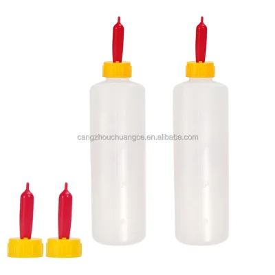 400ML Lamb Milk Bottle Cattle Sheep Milk Feeder Bottle Lamb Milk Feeder Silicone Nipple Teat Plastic Animal Feeders
