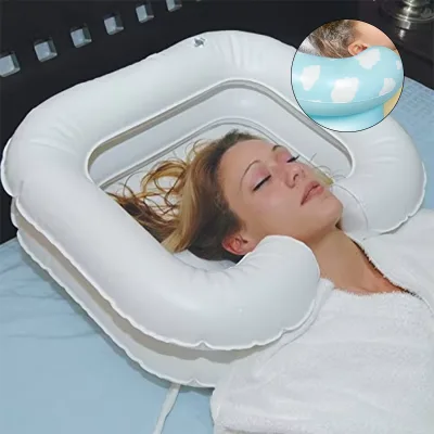 Kids Inflatable Plastic Hair Washing Portable Shampoo Basin with Thick 0.40mm PVC for the Disabled Washer