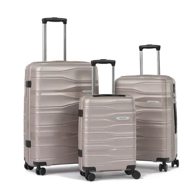 PP Material Luxury Luggage Sets Travel Portable Carry-On Suitcase 18 22 26 Inch Durable Zipper Aluminum Trolley