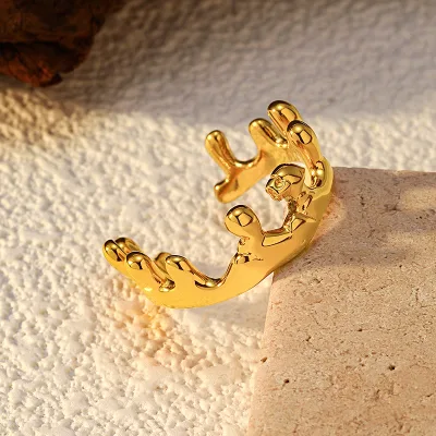 Fashionable and Trendy Gold-plated Ring Is Wear-resistant and Long-lasting, with the Coating Not Fading