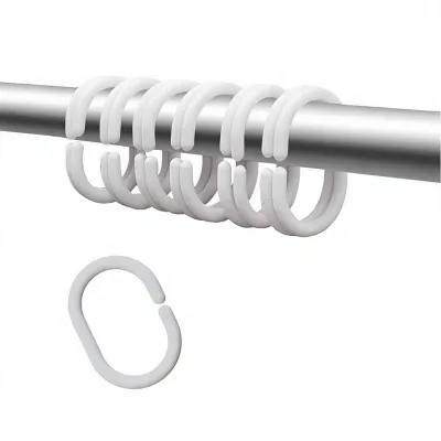 Plastic Shower Curtain Ring Hook with Modern Minimalist Design for Bathroom Christmas Holiday Use From China