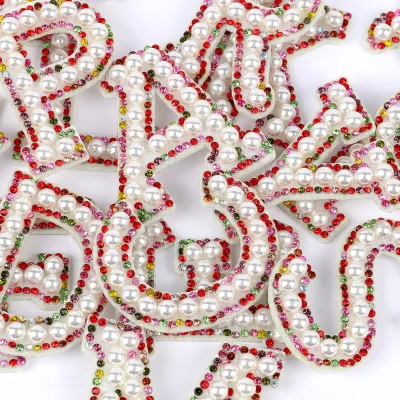 DIY Clothing and Bags with 26 Diamond English Letter Patches, Hand-stitched Hot Pearl Letter Cloth Stickers