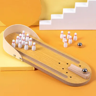 Children's Educational Wooden Toys Mini Bowling Balls Infant and Toddler Parent-child Interaction Manufacturer Wholesale