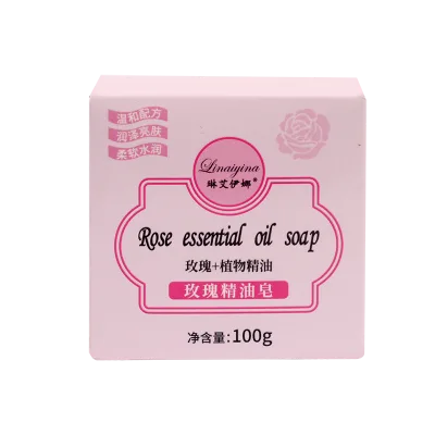 Hand-Made Rose Essential Oil Soap Solid Form Face and Bath Wash with Natural Chemical Ingredient