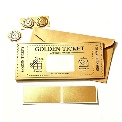 Factory Wholesale Scratch Reveal Hidden Message Card Set, Blank Customizable Scratch Off Secret Note Birthday Gift Card Kit