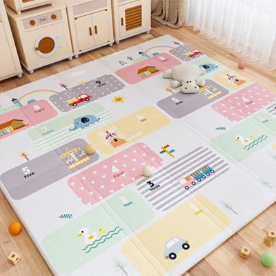 Jump Off to Baby Play Mat Large Folding Foam Play Mat for Infants Waterproof Non-Toxic Double Sided